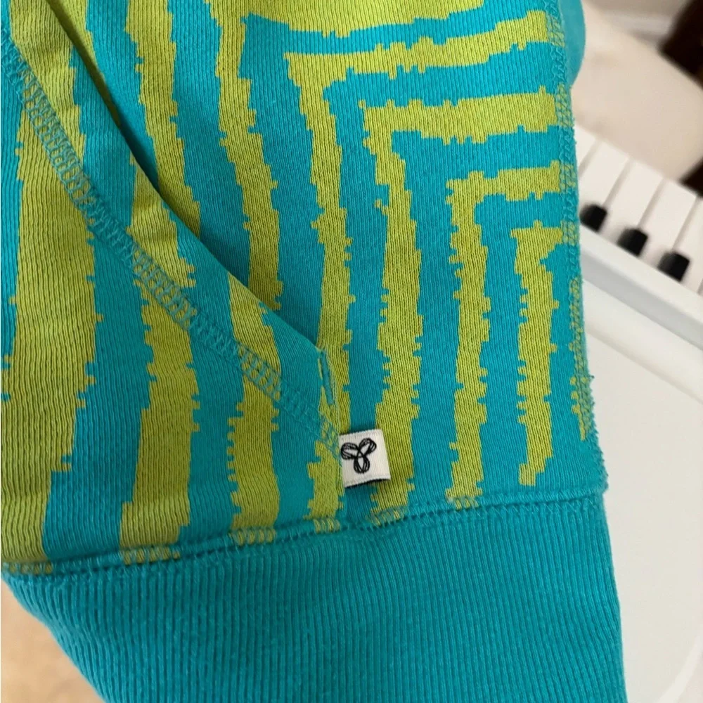 Vibrant Teal and Lime Green Hoodie - Picture 16 of 16
